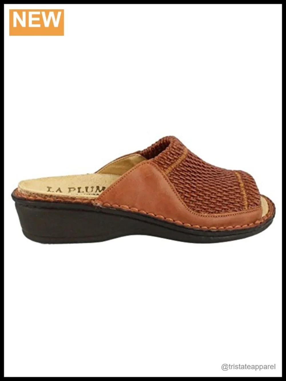 Stretch Slide Wedge Sandal Leather and Mesh Slingback Casual